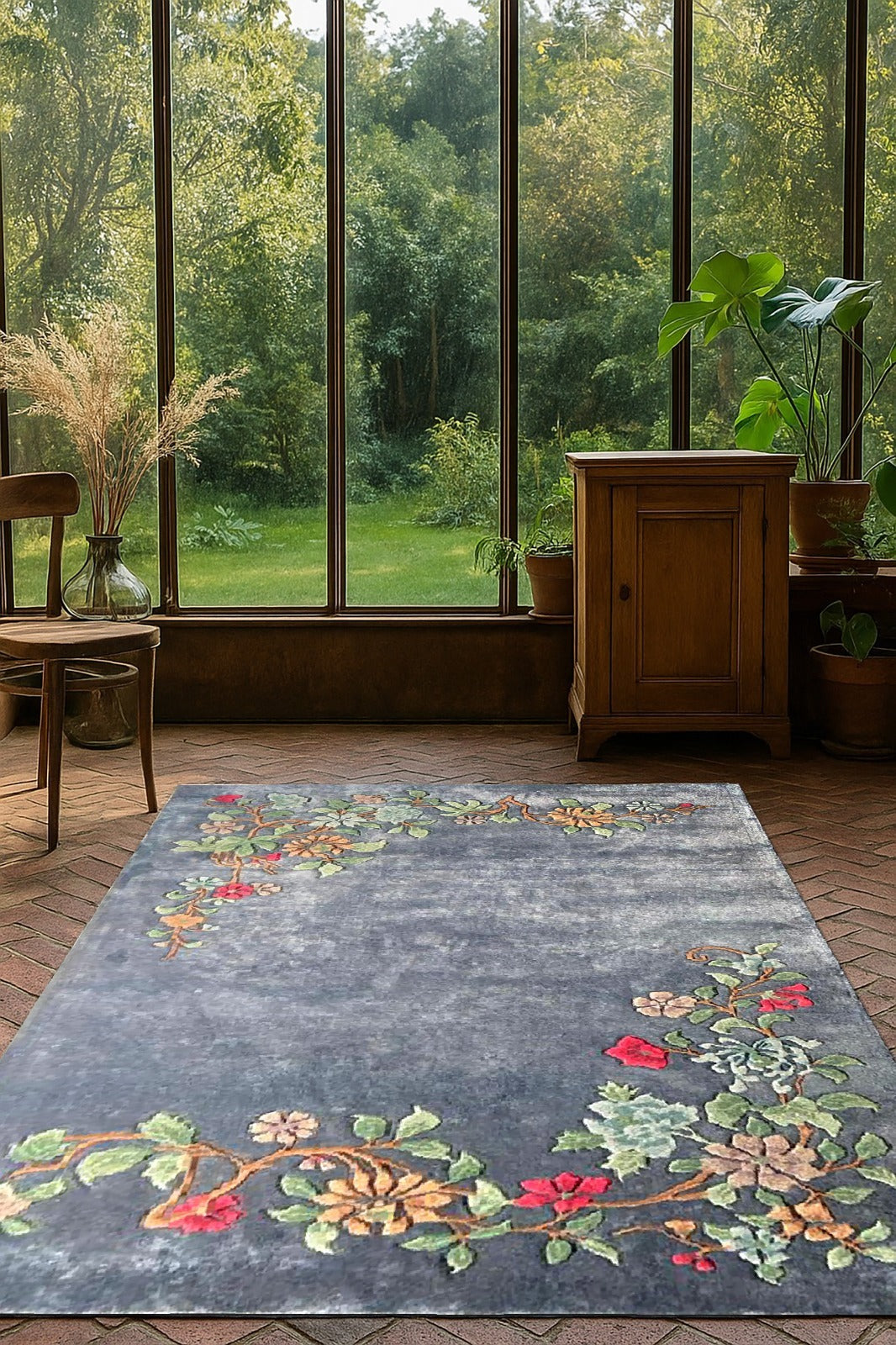 Luxury botanical rug from The Whispering Vines Collection