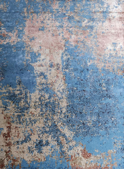 Blue Abstract Area Rug Online in Delhi, India at Carpet Couture