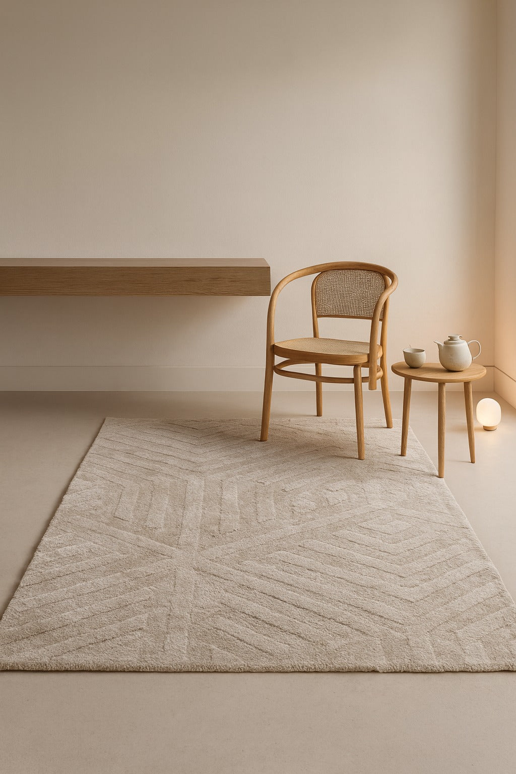 Neutral Geo Rug Simple GEO Rugs – Wool & Tencel Blend | Carpet Couture