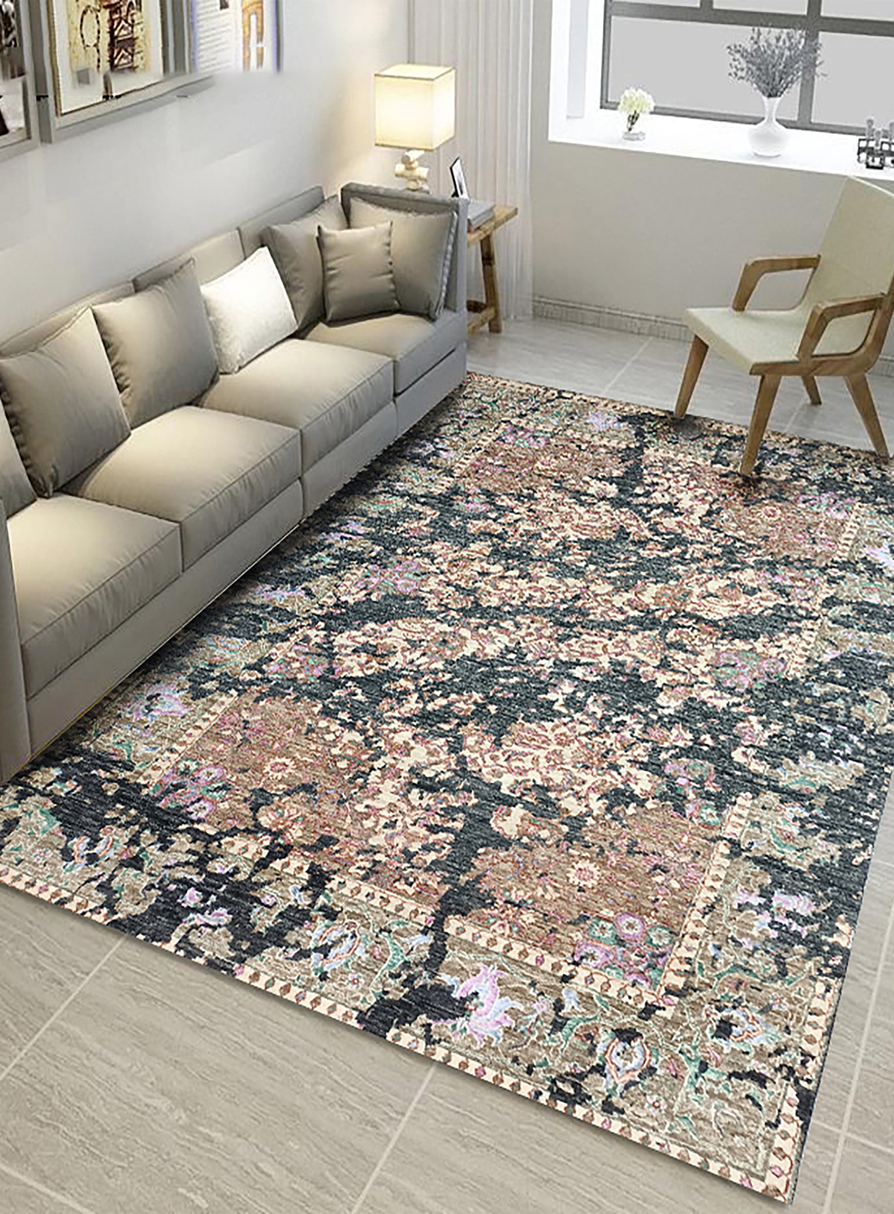 Muddle Rug Vintage Handknotted Mud Pattern Rug Online in India | Carpet Couture